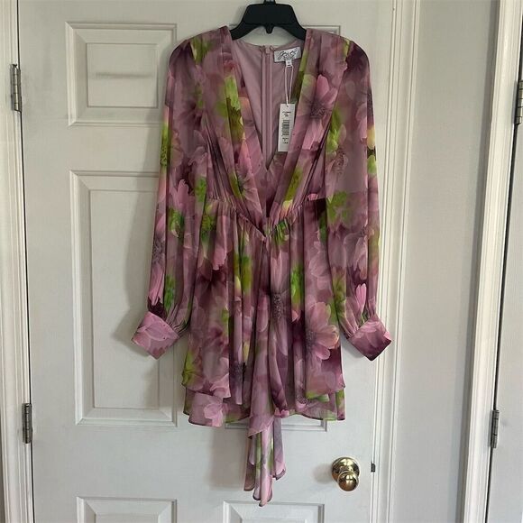 Badgley Mischka Dresses & Skirts - Badgley Mischka Women's Floral Georgette Mini Dress Size 2 Multicolor